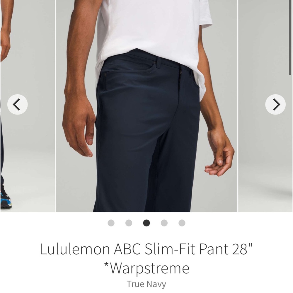 Lululemon ABC Slim-Fit Pant 28" *Warpstreme True Navy NWT size 36